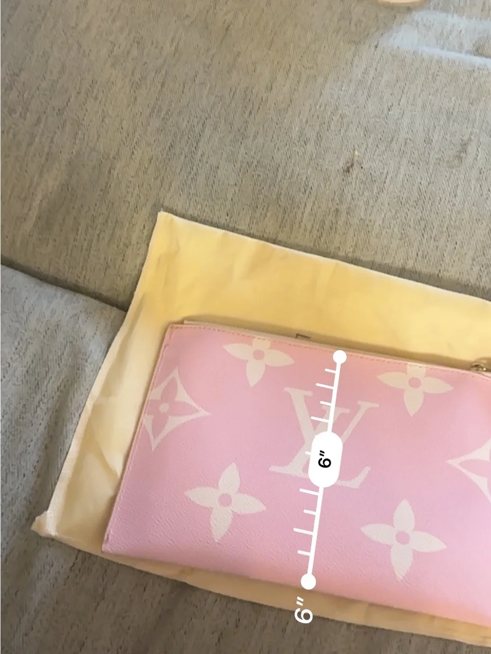Pink & White Monogram Wristlet Pouch